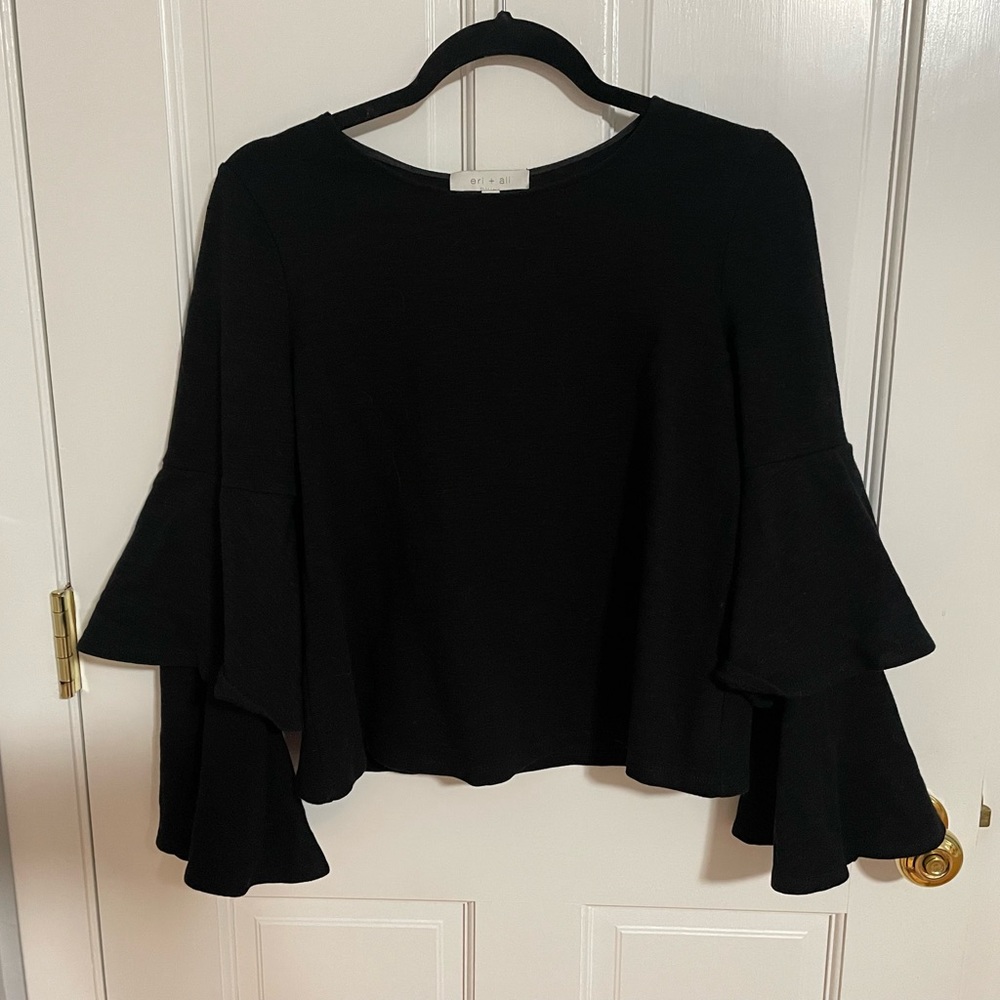 Black tiered sleeve top